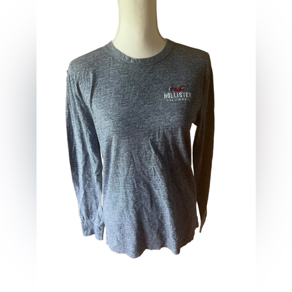 Hollister Gray Long Sleeve Logo Graphic T-Shirt